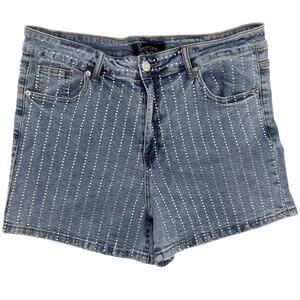 37 Orchard Rhinestone Stretch Denim Shorts Size 8